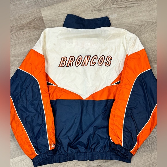 Pro Player Broncos Jacket Winter Coat Men’s XL Team Logo White/Blue/Orange - Picture 4 of 6